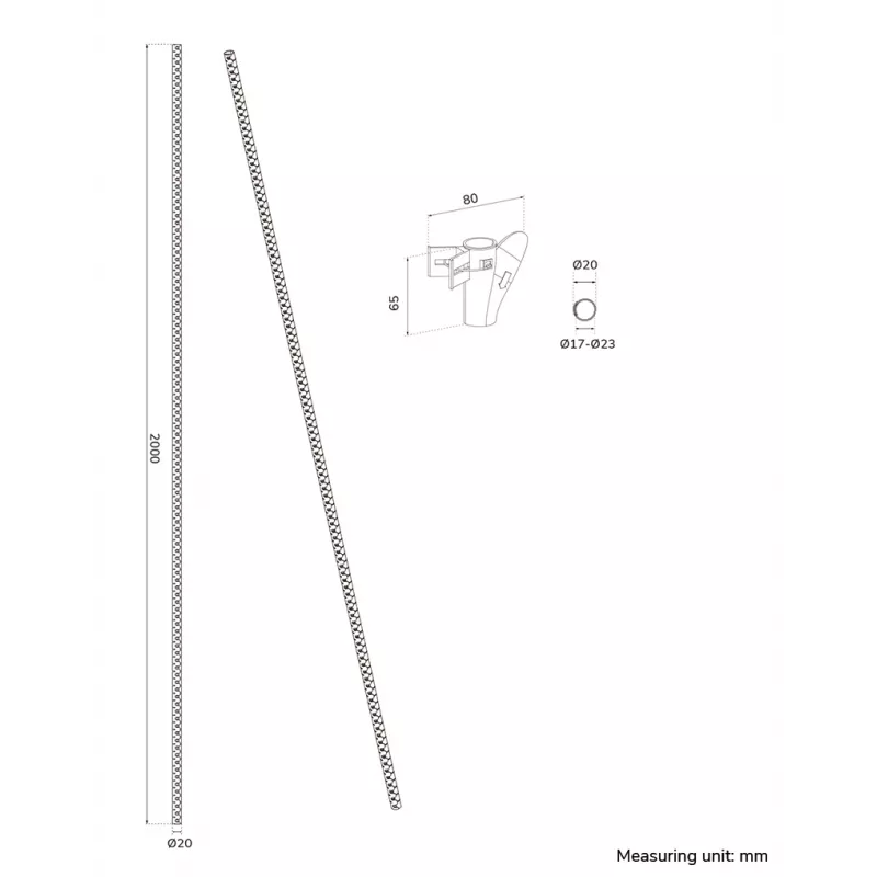 Kaablimähis Neomounts ADS06-141WH, kaablihaldustoru Ø20 mm, valge