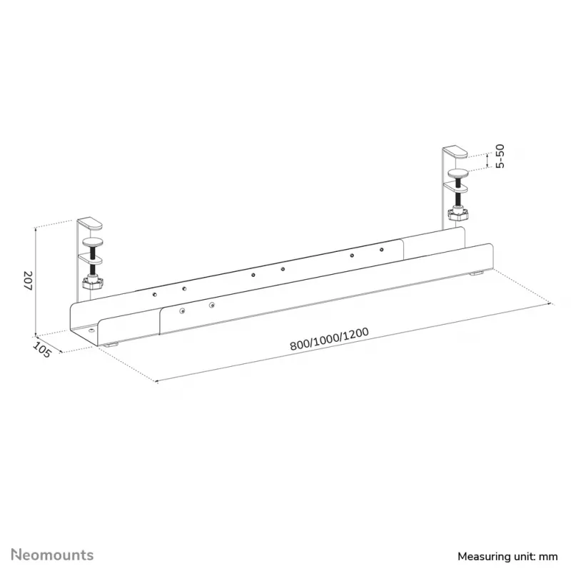 kaabel tray Neomounts ADS07-120BL clamp-on universal, 120 mm width, Must