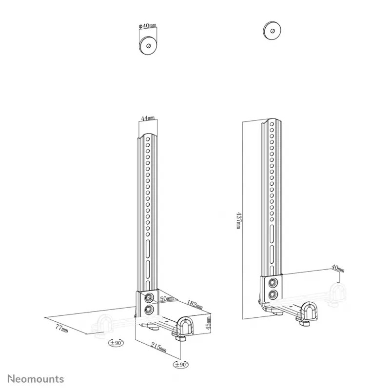 Neomounts AWL29-650BL1 videobaari/kõlari hoidik VESA - max 15 kg - universaalne