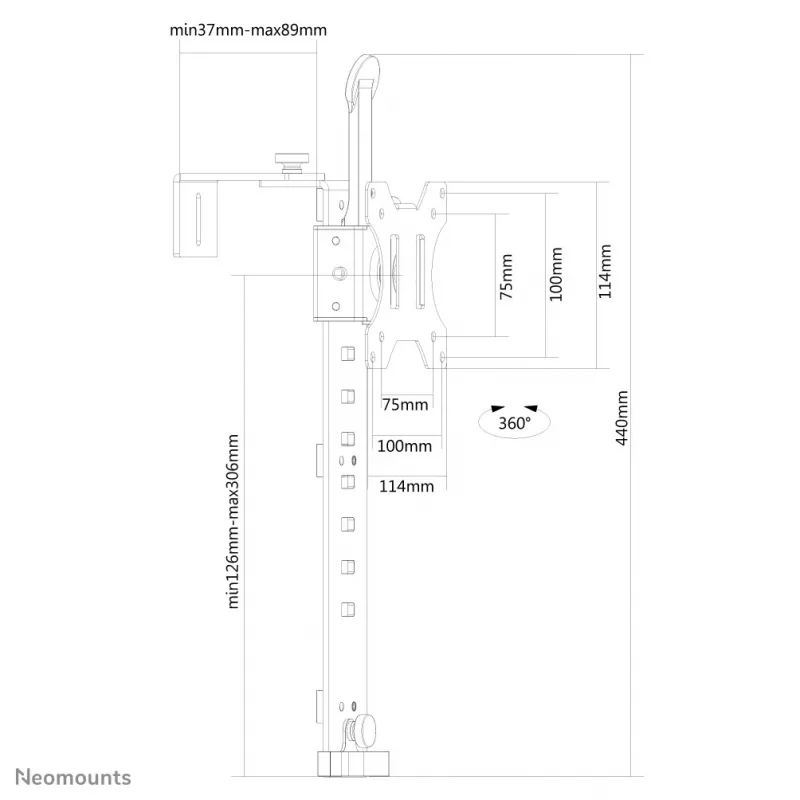 Neomounts FPMA-CH100Must Monitor arm 10-30 inch - for separation wall - rotatable