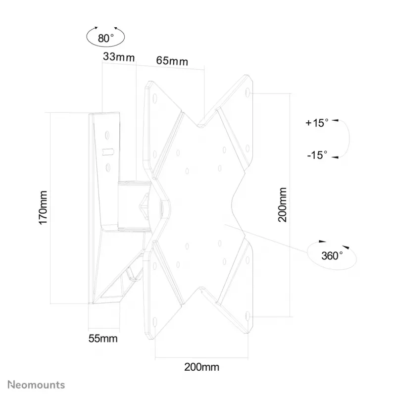 Neomounts FPMA-W815 Monitori/Teleri seinakinnitus 10-40 tolli - täisliikumine