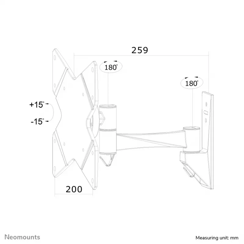 Neomounts FPMA-W825 monitori/teleri seinakinnitus 10-40 tolli - täisliigendus