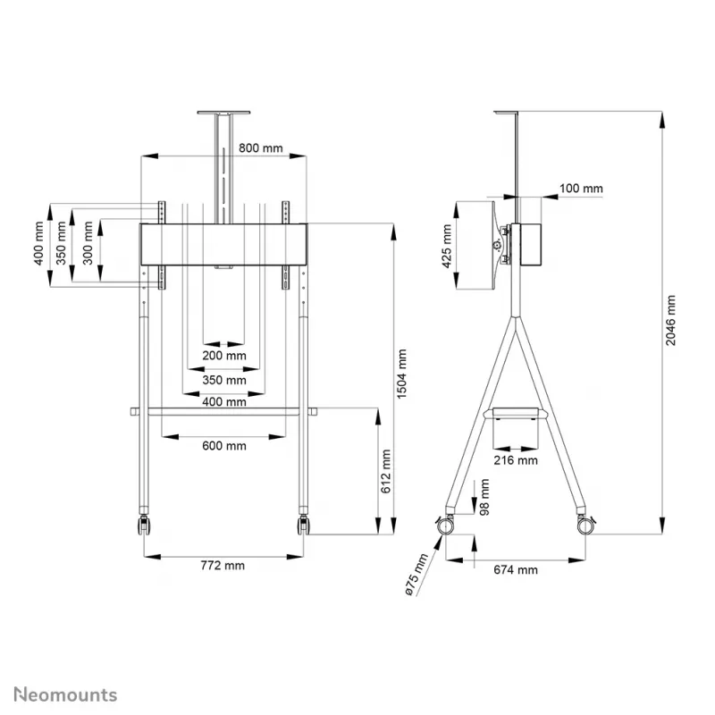 Neomounts NS-M1500Must telerikäru 32-65 tolli