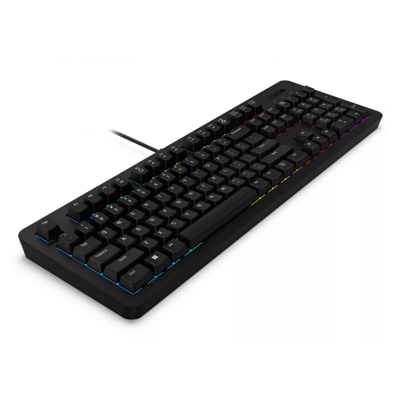 Juhtmega mänguklaviatuur Lenovo K310 — Täissuuruses 100%, USB, USA inglise, RGB-taustvalgustus, must, 1,8 m kaabel