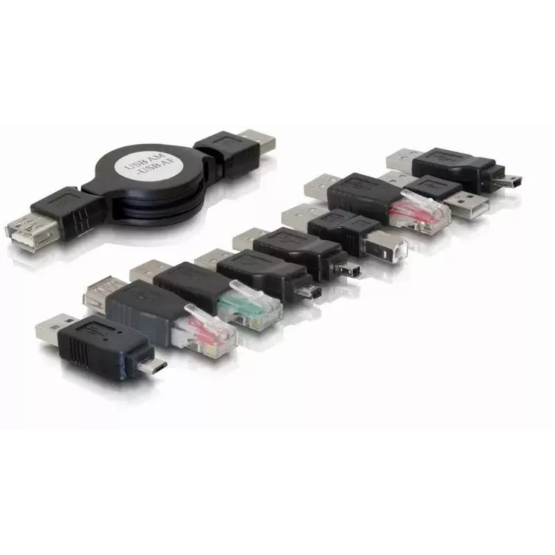 USB-adapterikomplekt DeLOCK 18612 Must 10 osa