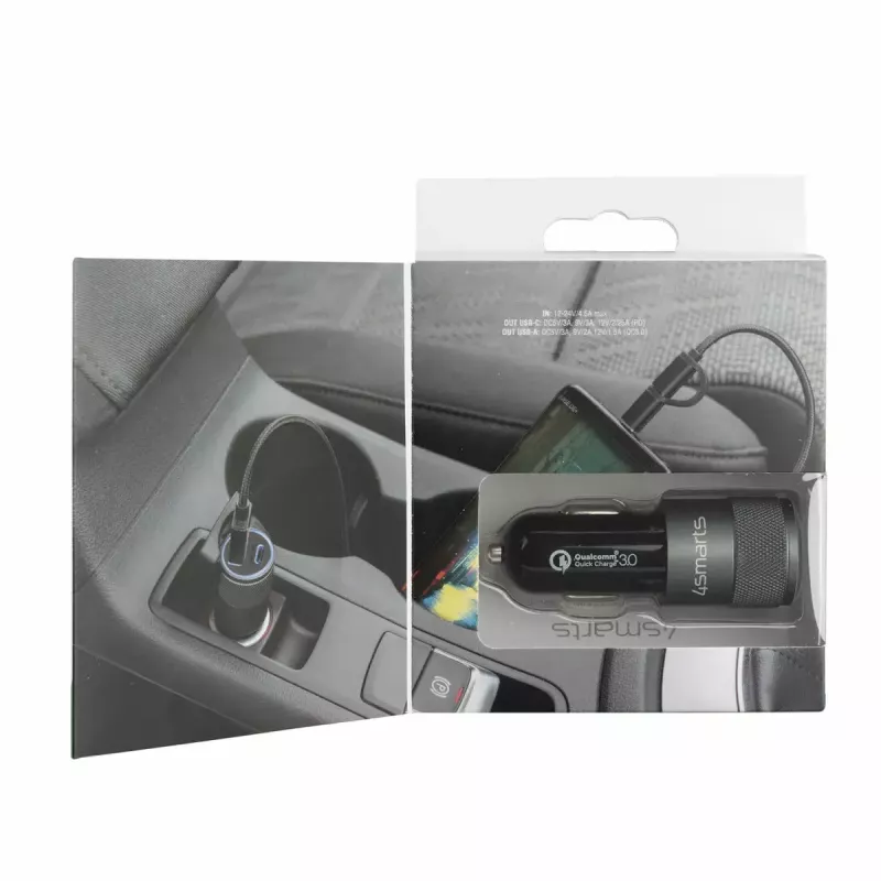 Mobiilseadme laadija 4smarts 464448 Universal Must Sigaretisüütaja Auto