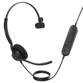 Jabra Engage 40 - (Inline Link) USB-A MS Mono, juhtmega, kontor/kõnekeskus, 50–20000 Hz, 45 g, peakomplekt, must