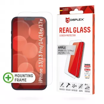 Displex ekraanikaitse (10H) Apple iPhone iPhone 13/13 Pro/14/16e/17e jaoks, ökokinnitusraam, kriimustuskindel