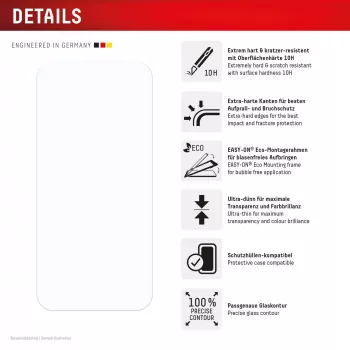 Displex ekraanikaitse (10H) Apple iPhone 15/15 Pro/16 jaoks, Eco paigaldusraam, kriimustuskindel