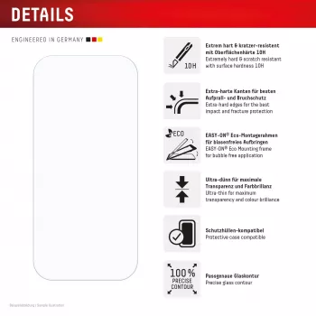 Displex ekraanikaitse ja korpus Apple iPhone 16 Pro jaoks, Eco paigaldusraam, kriimustuskindel