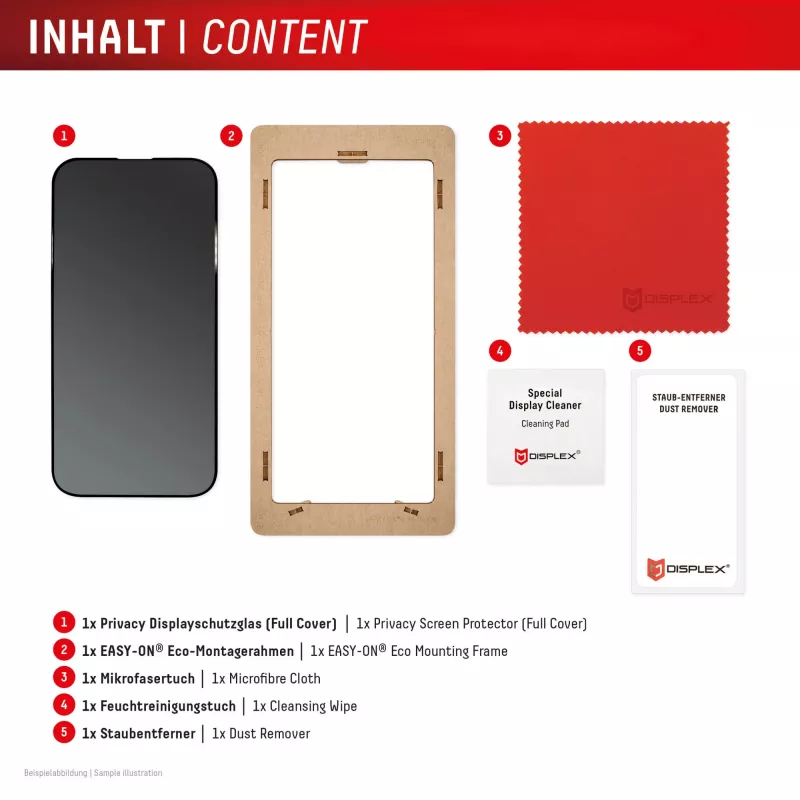 Displexi privaatsusekraani kaitse (10H) Apple iPhone 16 Plus'ile, öko-paigaldusraam, privaatsusfilter