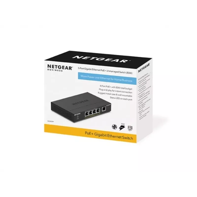 NETGEAR GS305PP haldamata Gigabit Ethernet (10/100/1000) Power over Ethernet (PoE) must