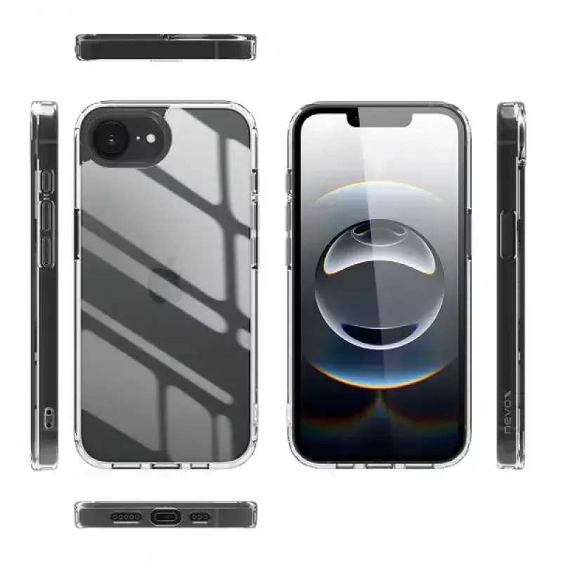 Nevox 2496 mobiiltelefoni ümbris iPhone 16e jaoks 15,5 cm läbipaistev