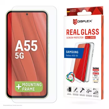 Displex ekraanikaitse + ümbris Samsung Galaxy A55 5G jaoks, Eco paigaldusraam, kriimustuskindel