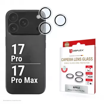 Displex Premium Camera Lens Glass, iPhone 17 Pro/17 Pro Max Glass, 10H, üksikud rõngad, DLC, läbipaistev, Quick Mount