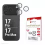 Displex Premium Camera Lens Glass, iPhone 17 Pro/17 Pro Max Glass, 10H, üksikud rõngad, DLC, läbipaistev, Quick Mount