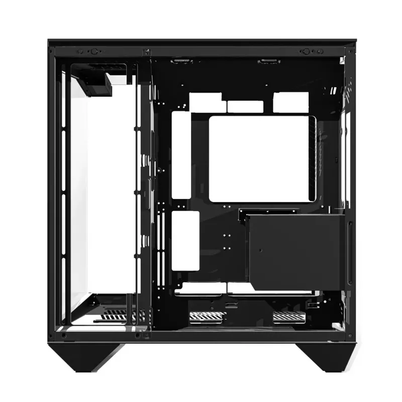 Arvutikorpus Darkflash DY470 Full Tower — must, SPCC, toetab ITX/ATX, HDD 3.5 tolli/2.5 tolli, 1x taga 120 mm, 120 mm küljeventilaatorid