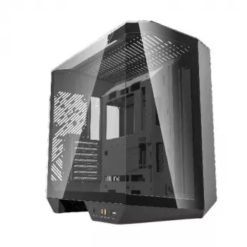 Arvutikorpus Darkflash DY470 Full Tower — must, SPCC, toetab ITX/ATX, HDD 3.5 tolli/2.5 tolli, 1x taga 120 mm, 120 mm küljeventilaatorid