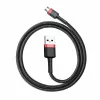 Baseus CAMKLF-B91 nailonist vastupidav andme- ja laadimiskaabel CQ3.0 2.4A USB kuni Micro USB 1m must-punane