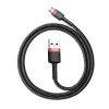 Baseus CAMKLF-B91 nailonist vastupidav andme- ja laadimiskaabel CQ3.0 2.4A USB kuni Micro USB 1m must-punane