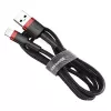 USB-A–Lightning kaabel Baseus CALKLF-C19 2 m — alumiiniumkorpus, 1,5 A, must/punane