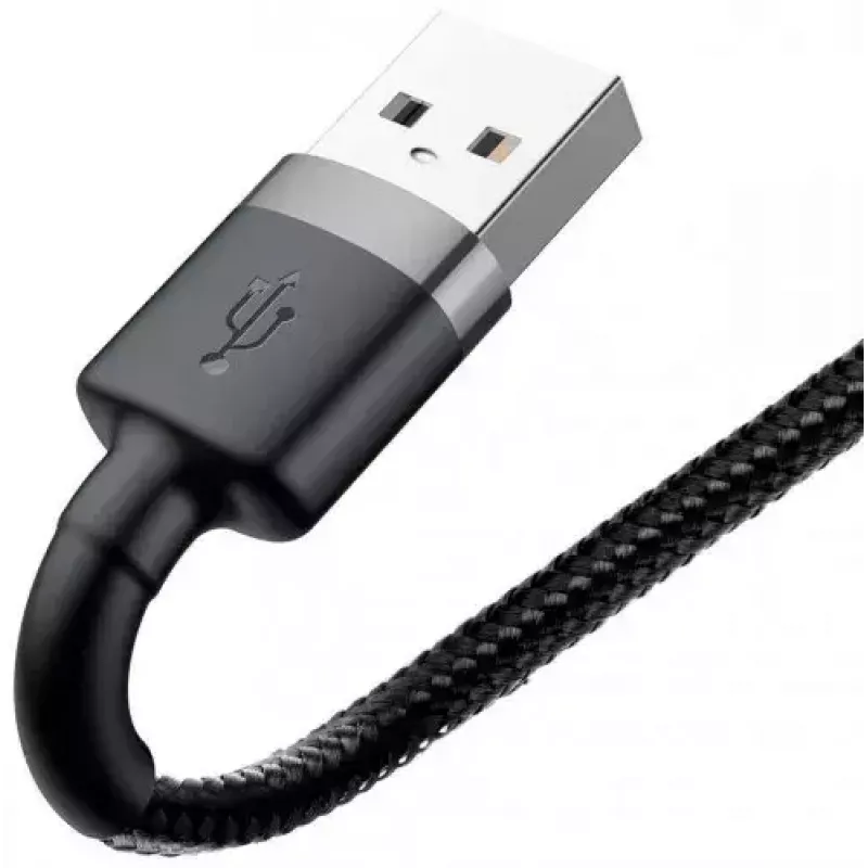 USB A to Lightning kaabel Baseus Cafule (CALKLF-CG1) — nailonpunutis, QC3.0 1.5A, 2 m, hall/must