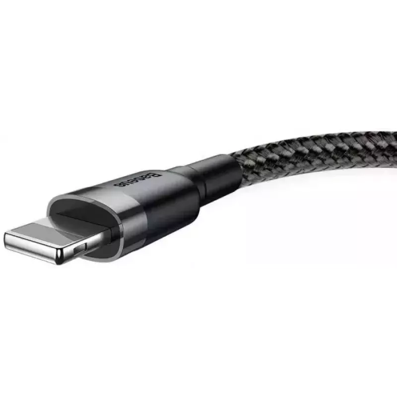 USB A to Lightning kaabel Baseus Cafule (CALKLF-CG1) — nailonpunutis, QC3.0 1.5A, 2 m, hall/must