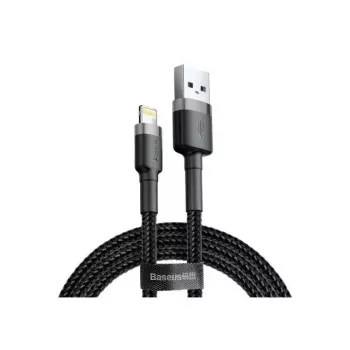 USB A to Lightning kaabel Baseus Cafule (CALKLF-CG1) — nailonpunutis, QC3.0 1.5A, 2 m, hall/must