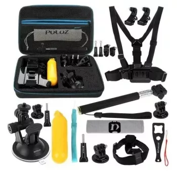 Tarvikute komplekt Puluz PKT11 sportkaameratele — 20 osa, ühildub Osmo Action 5 Pro