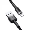 Baseus CALKLF-AG1 Nailonist andme- ja laadimiskaabel USB-C QC3.0 2.4A Lightning-pistikule 0,5 m must, hall