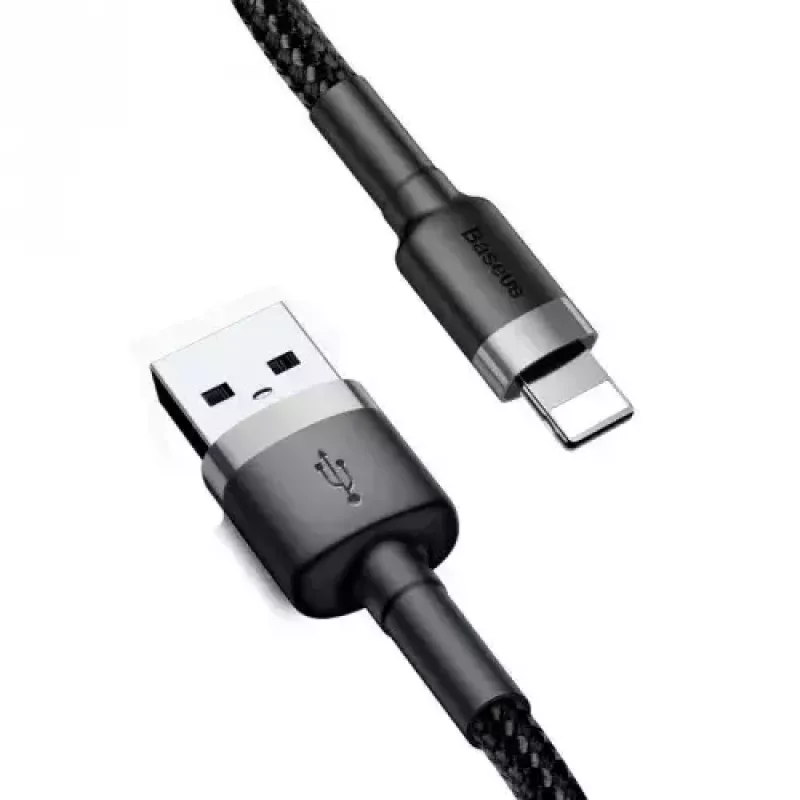Baseus CALKLF-AG1 Nailonist andme- ja laadimiskaabel USB-C QC3.0 2.4A Lightning-pistikule 0,5 m must, hall