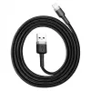 Baseus CALKLF-AG1 Nailonist andme- ja laadimiskaabel USB-C QC3.0 2.4A Lightning-pistikule 0,5 m must, hall