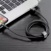 Baseus CALKLF-AG1 Nailonist andme- ja laadimiskaabel USB-C QC3.0 2.4A Lightning-pistikule 0,5 m must, hall