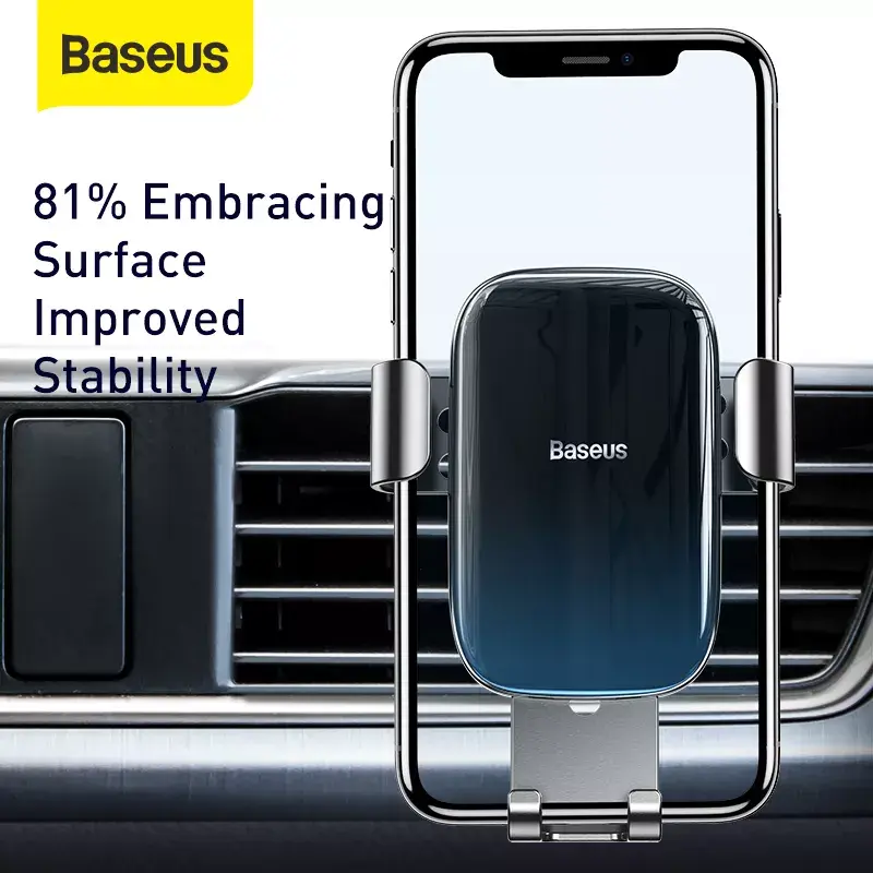 Passiivne hoidik Baseus Glaze Gravity Mobiiltelefon Must