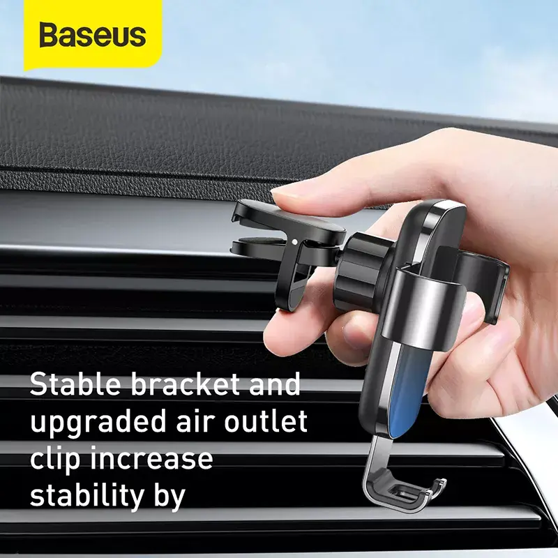 Passiivne hoidik Baseus Glaze Gravity Mobiiltelefon Must