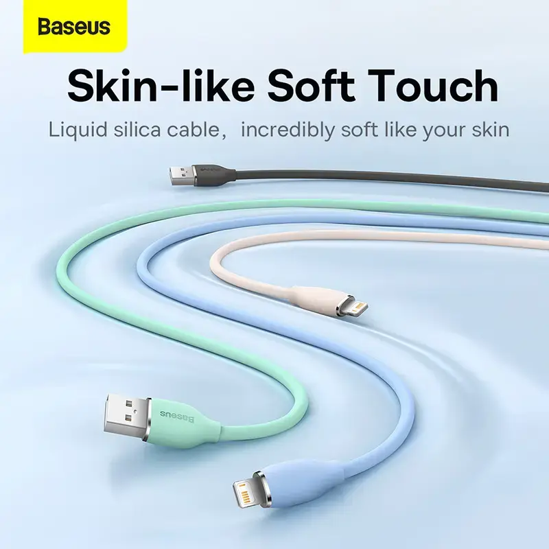 USB 2.0 andmekaabel Baseus Jelly Lightning to USB-A 1,2 m, must