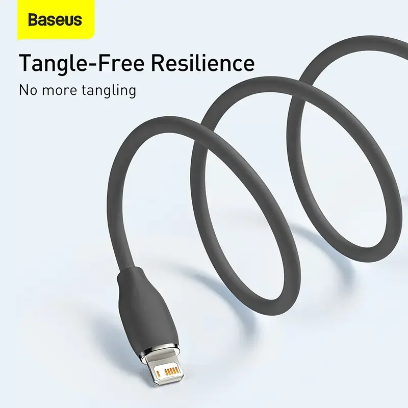 USB 2.0 andmekaabel Baseus Jelly Lightning to USB-A 1,2 m, must