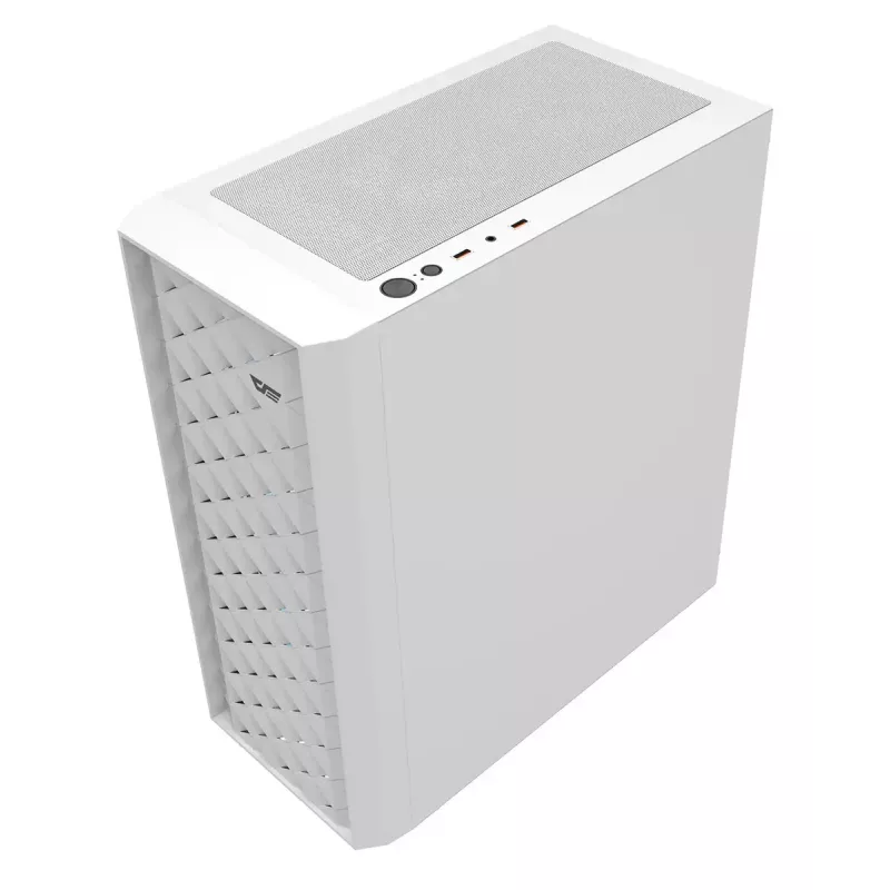 Arvutikorpus Darkflash DK351 Valge Midi Torn, Micro ATX/ATX/ITX, karastatud klaas, valge, 200×390×450 mm