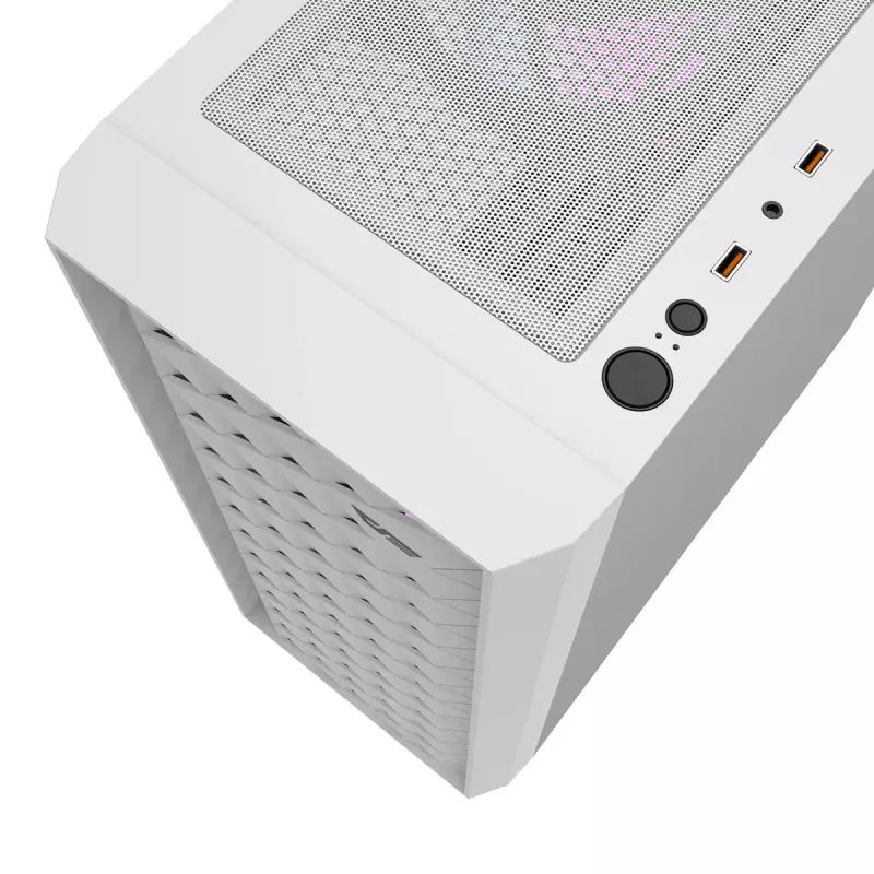 Arvutikorpus Darkflash DK351 Valge Midi Torn, Micro ATX/ATX/ITX, karastatud klaas, valge, 200×390×450 mm
