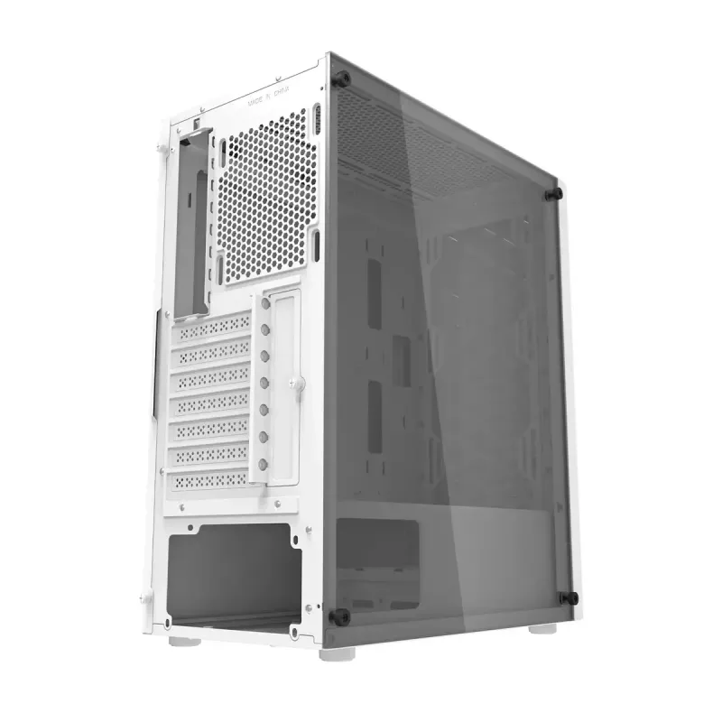 Arvutikorpus Darkflash DK351 Valge Midi Torn, Micro ATX/ATX/ITX, karastatud klaas, valge, 200×390×450 mm
