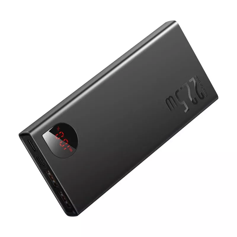 Baseus power bank Adaman Metal, Li-Ion 10000mAh, 2xUSB, USB-C, Lightning, MicroUSB 22,5 W (must)