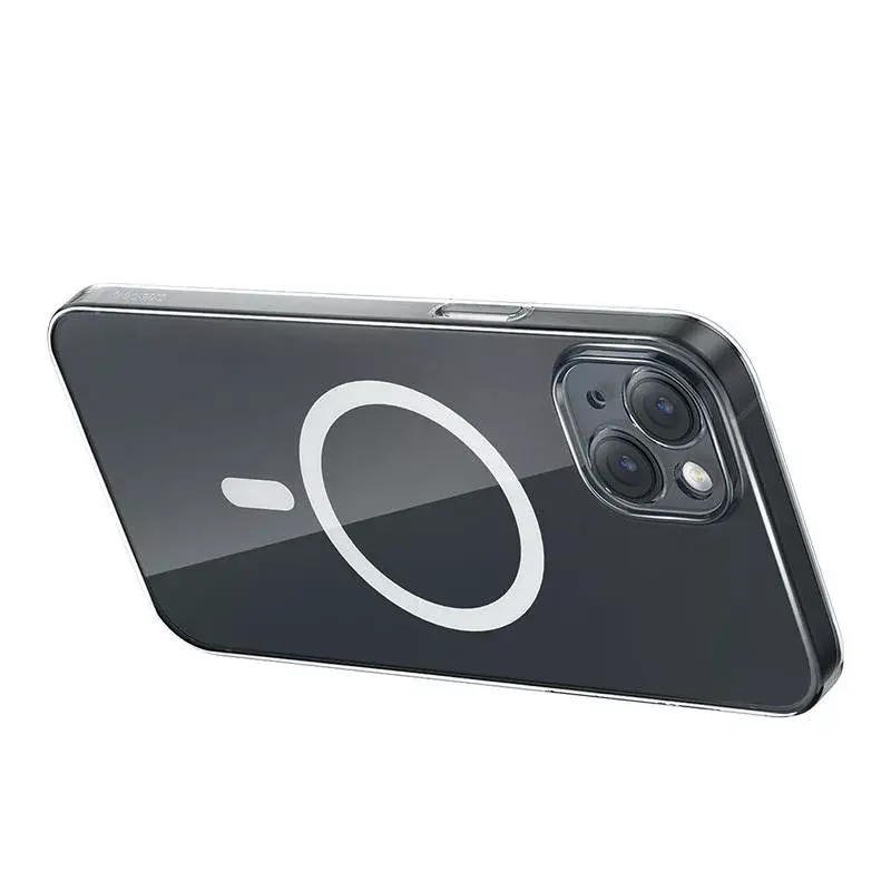 Baseus Magnetic Crystal Clear läbipaistev telefoniümbris iPhone 13-le koos karastatud klaasist ekraanikaitsega
