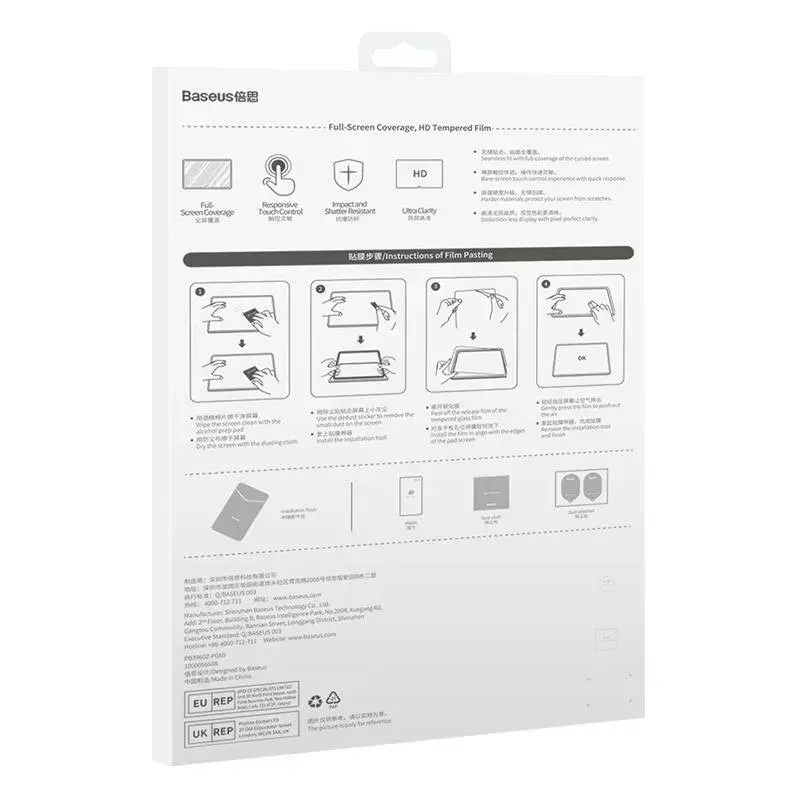 Karastatud klaasist ekraanikaitse Baseus Crystal Huawei MatePad Pro 11-le, paksus 0,3 mm
