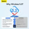 Baseus BA07 Mini Bluetooth-adapter arvutile, USB 5.3 juhtmevaba Bluetooth-dongelvastuvõtja - Must