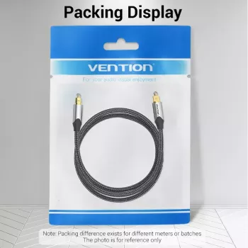 Optiline helikaabel Vention 3 m TOSLINK isane-isasele, hall, nailonkate, kullatud kontaktid