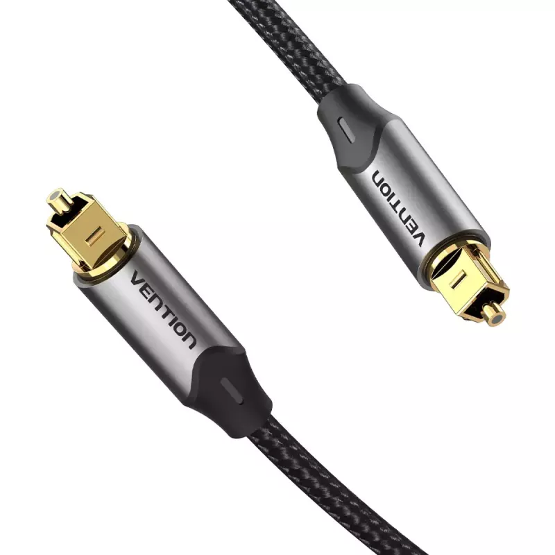 Optiline helikaabel Vention 3 m TOSLINK isane-isasele, hall, nailonkate, kullatud kontaktid