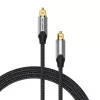 Optiline helikaabel Vention 3 m TOSLINK isane-isasele, hall, nailonkate, kullatud kontaktid