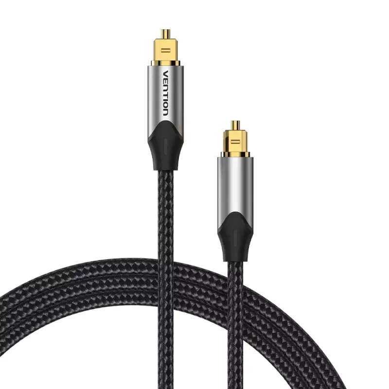 Optiline helikaabel Vention 3 m TOSLINK isane-isasele, hall, nailonkate, kullatud kontaktid