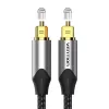 Optiline helikaabel Vention 3 m TOSLINK isane-isasele, hall, nailonkate, kullatud kontaktid