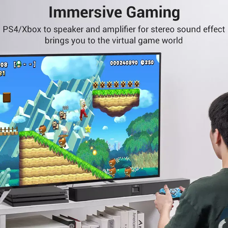 Optiline helikaabel Vention 3 m TOSLINK isane-isasele, hall, nailonkate, kullatud kontaktid
